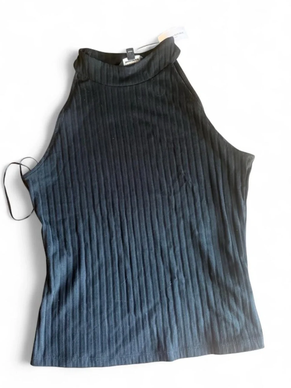 Banana Republic Black Ribbed High-Neck Tank